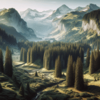 alpine forests ai generated