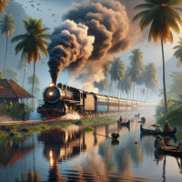 steam locomotives and train