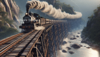 steam locomotives and train